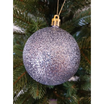 Новогодний шар "Блестки" Ø80мм гранит, цена за набор 4шт